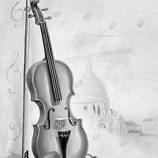 Схема вышивки «Мелодия скрипки (ЖИВОПИСЬ)»