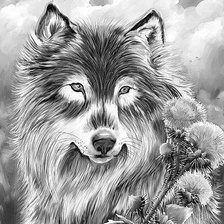 Оригинал схемы вышивки «Волк» (№512824)
