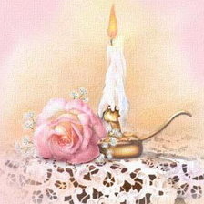 свеча с розой