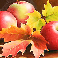 Схема вышивки «Три яблока (живопись Варвара Хармон)»