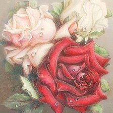 Оригинал схемы вышивки «Розы в росе» (№516191)