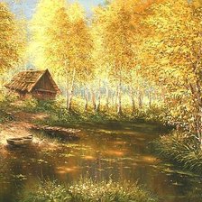 Оригинал схемы вышивки «"Осенний пруд" (Е. и М. Иваненко)» (№518144)