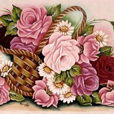 Оригинал схемы вышивки «розы в ромашках» (№518527)