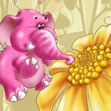 Оригинал схемы вышивки «Розовый слон» (№518645)