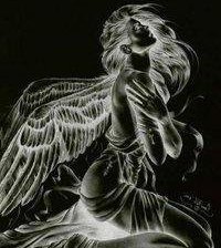 Схема вышивки «силуэт ангела монохром»