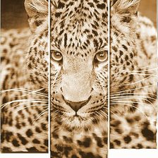 Схема вышивки «Леопард (триптих)»
