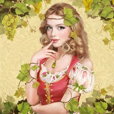 Схема вышивки «девушка с виноградом»