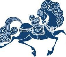 синяя лошадь