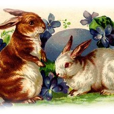 Схема вышивки «Пасхальные кролики»