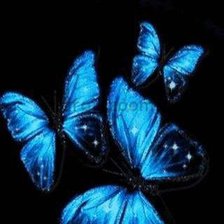 Схема вышивки «Голубые бабочки»