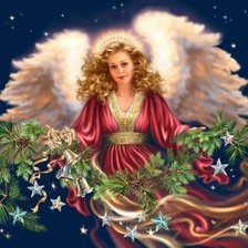 Схема вышивки «ангел праздника»