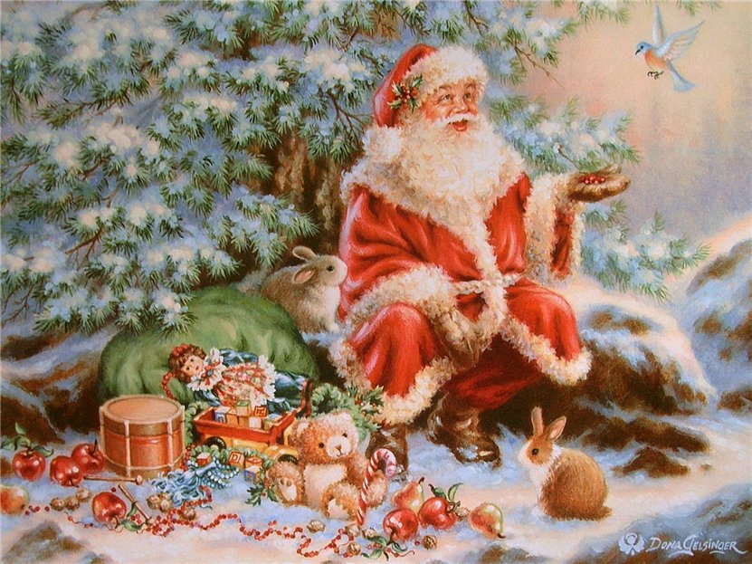 добрый санта - дед мороз, новый год, рождество, зима, санта клаус, дона гелсингер - оригинал