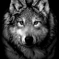 Оригинал схемы вышивки «волк» (№529896)