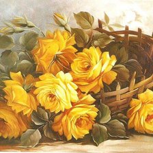 Оригинал схемы вышивки «жёлтые розы» (№530339)