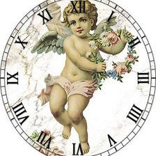 Схема вышивки «Часы с ангелом»
