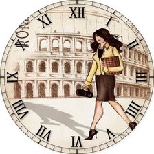 Схема вышивки «Часы с леди»