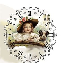 Схема вышивки «Часы с малышкой»