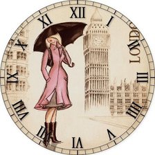 Оригинал схемы вышивки «Часы с леди» (№531560)