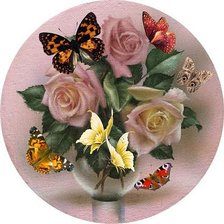 Схема вышивки «бабочки и цветы»