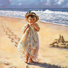 Схема вышивки «девочка у моря»
