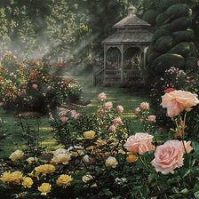 Схема вышивки «розовый сад»