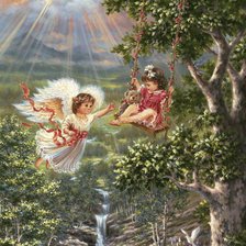 Схема вышивки «Триптих Ангелы хранители 2»