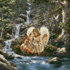 Схема вышивки «с ангелом у ручья»