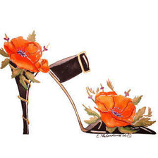 Схема вышивки «цветочная туфелька»