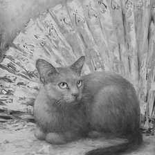 Оригинал схемы вышивки «Кошка в живописи» (№536783)