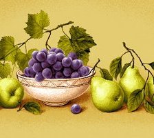Схема вышивки «Груши с виноградом»