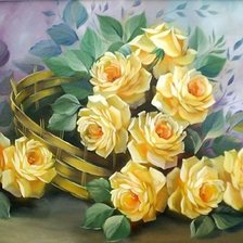 Оригинал схемы вышивки «желтые розы» (№536983)