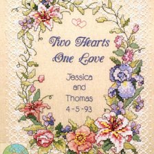 Схема вышивки «Два сердца - одна любовь»