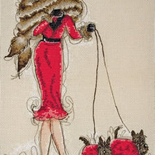 Схема вышивки «Дама с собачками»