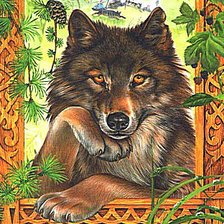 Оригинал схемы вышивки «Сказочный волк» (№539613)