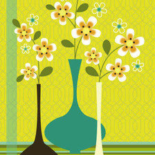 Схема вышивки «триптих цветы в вазах ч.1»