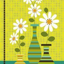 Схема вышивки «триптих цветы в вазах ч.3»