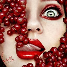 Схема вышивки «Серия - девушки с фруктами. Красный виноград.»