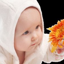 Схема вышивки «Малыш с цветком»