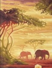 Оригинал схемы вышивки «триптих слоны 1 часть» (№548033)
