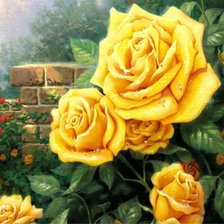 Оригинал схемы вышивки «желтые розы» (№549614)