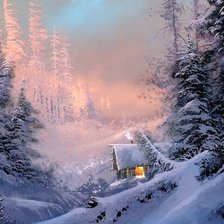 михаил сатаров 1 зимний пейзаж с избушкой