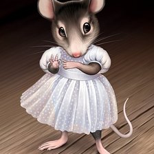 Схема вышивки «Мышка-балеринка»