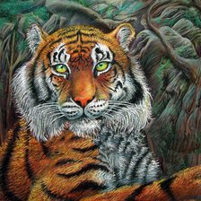 Схема вышивки «тигр - символ величия и мощи»