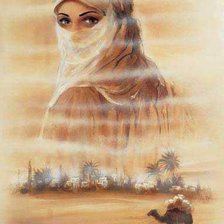 Оригинал схемы вышивки «Девушка пустыни» (№555745)