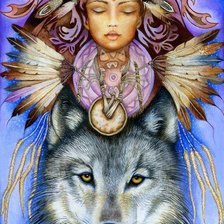 Схема вышивки «богиня волков»