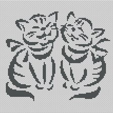 Оригинал схемы вышивки «Мурлыкающие коты» (№559967)