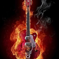 Схема вышивки «Огненная гитара.»