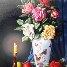 Схема вышивки «пано с розами»