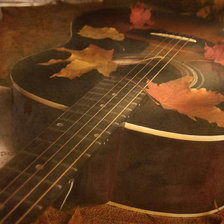 Схема вышивки «гитара в осенних листьях»