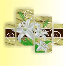 Оригинал схемы вышивки «полиптих белые лилии» (№571754)